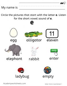 Find words that start with the letter e