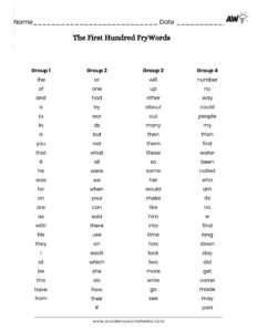 The First Hundred Fry Words