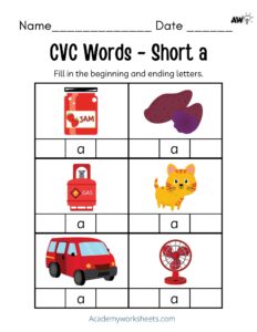 CVC Words short a