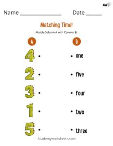 match numbers and numerals