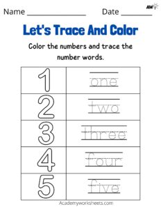 tracing number words