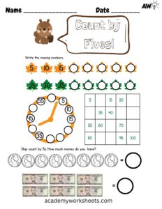 free worksheets counting by 5