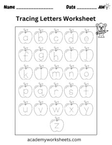 tracing lower case letters