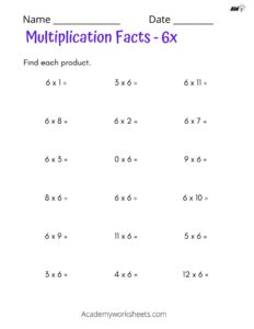 multiplication times 6