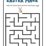 Easter maze worksheet for elementary age children