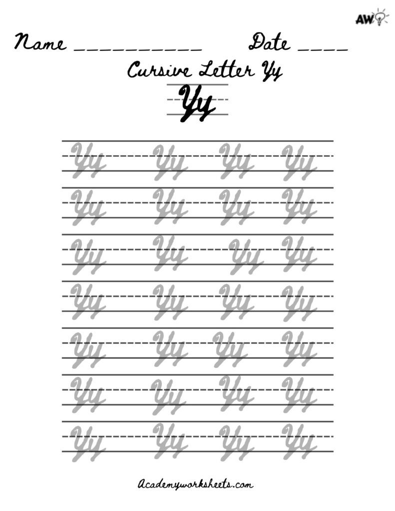 script alphabet y