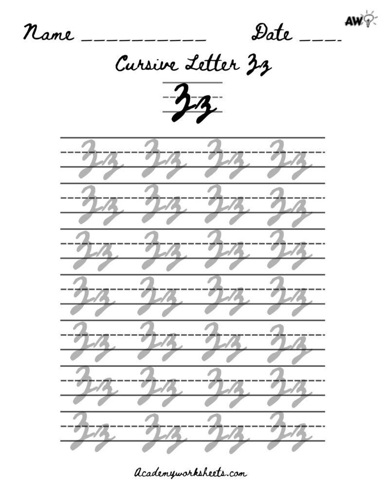 script alphabet z