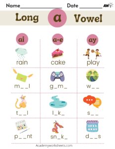 vowel long a