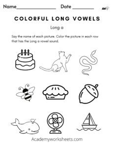 coloring long a words