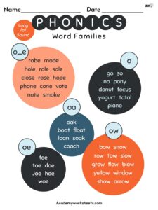 Long o word families