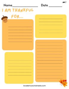 writing activity for thanksgiving