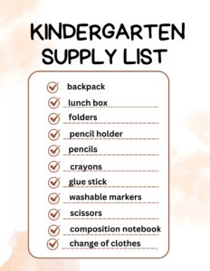 kindergarten supply list - needs vs wants
