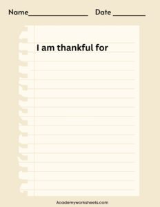 writing thankful for