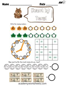 counting by ten using money