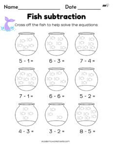 simple subtraction fish