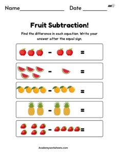 simple subtraction fruit