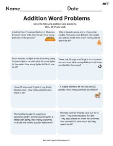 printable free no carrying addition wordproblems 