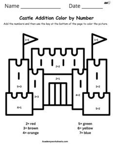 coloring free printable castle