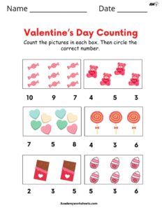 counting objects holidays printable free worksheets
